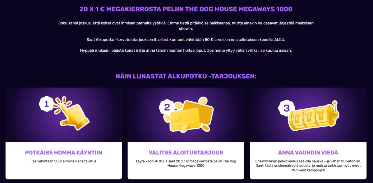 Muhkee casino – Alkupotku-tervetuloetu